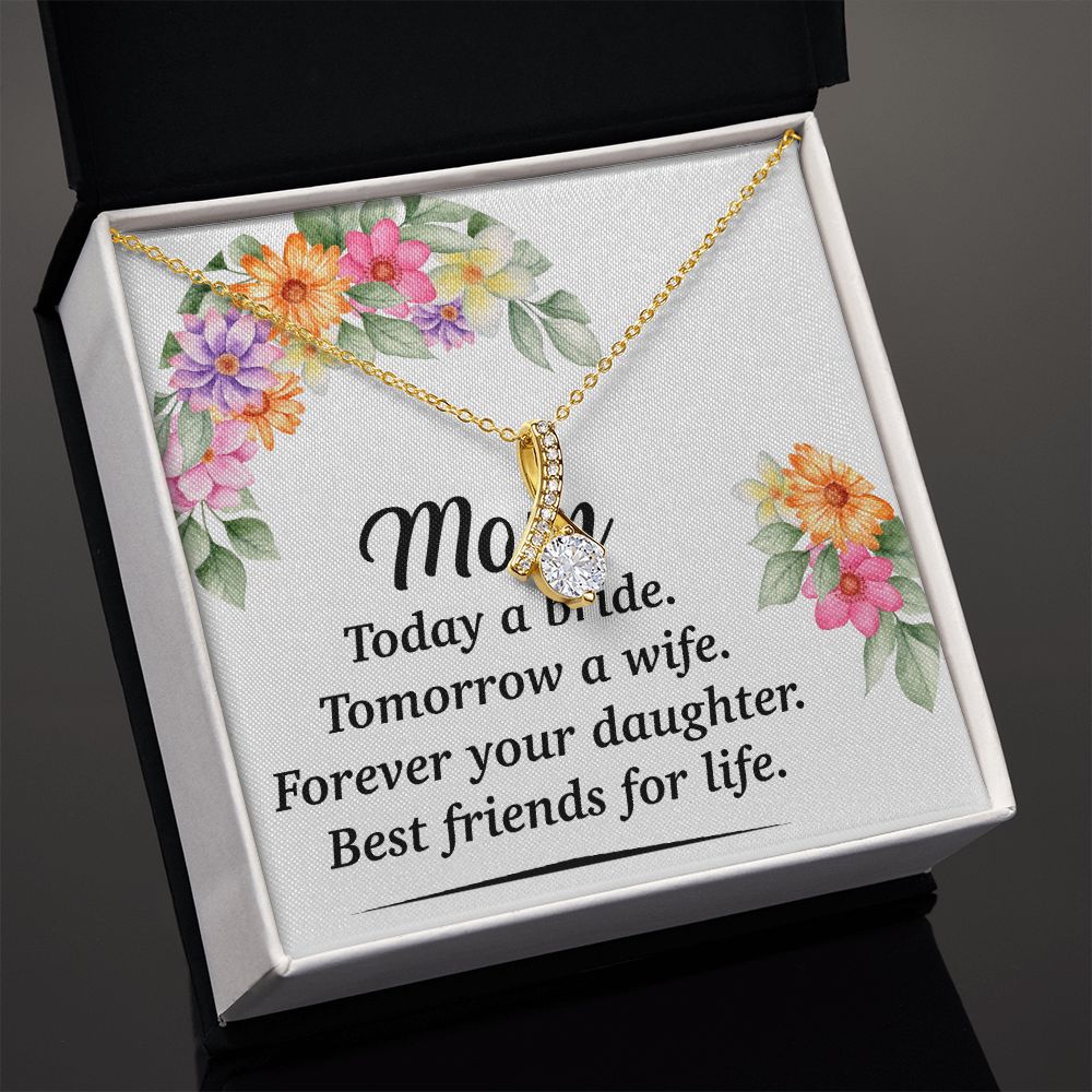 Mom Bestfriend For Life Alluring Ribbon Necklace-Express Your Love Gifts
