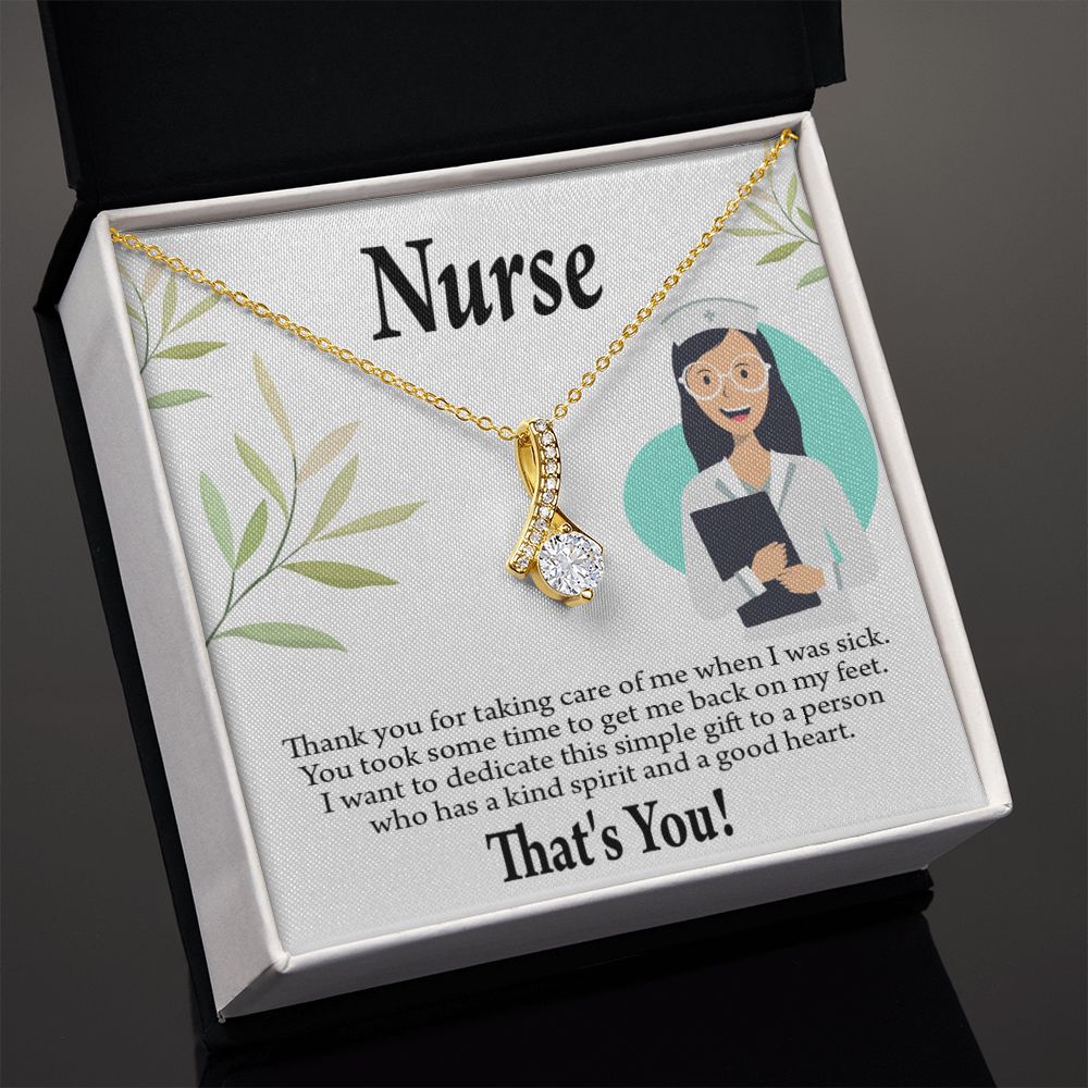 Simple Thank You Nurse Alluring Ribbon Necklace-Express Your Love Gifts