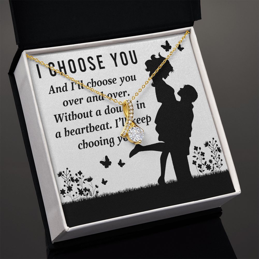 I Choose You Alluring Ribbon Necklace-Express Your Love Gifts
