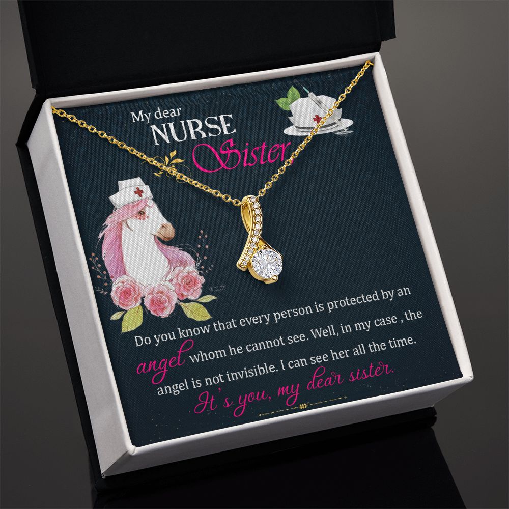 My Dear Nurse Sister Alluring Ribbon Necklace-Express Your Love Gifts