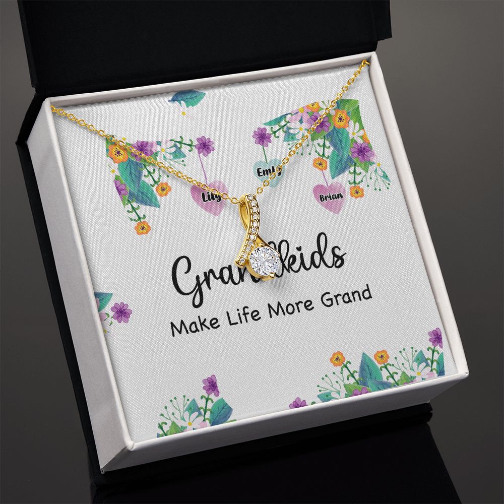 Grandkids Make Life More Grand Alluring Ribbon Necklace-Express Your Love Gifts