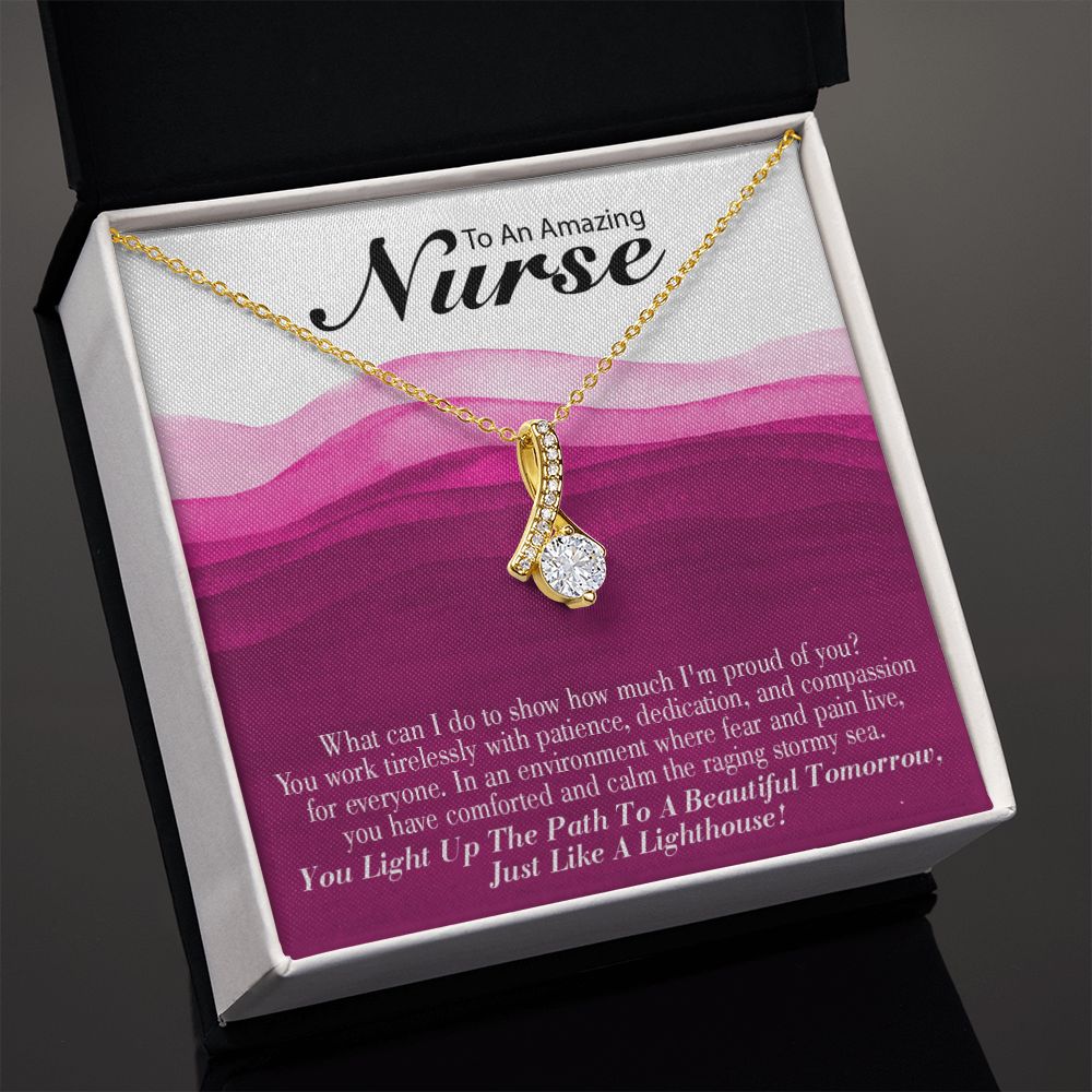 Inspirational Message for Nurse Alluring Ribbon Necklace-Express Your Love Gifts