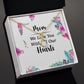 Mom We Love You With All Our Hearts Alluring Ribbon Necklace-Express Your Love Gifts