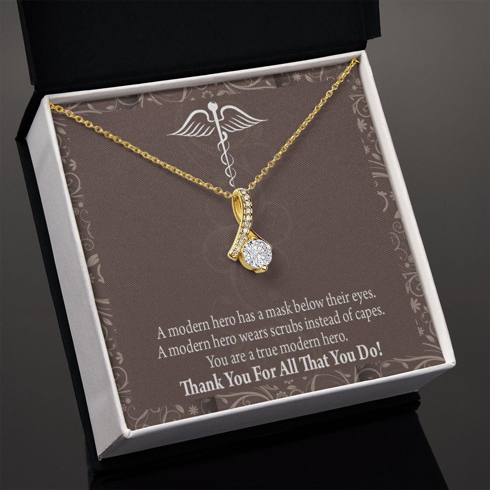 Medical Hero Appreciation Alluring Ribbon Necklace-Express Your Love Gifts