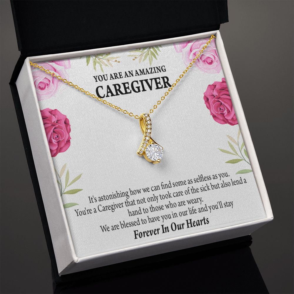 Caregiver Necklace Alluring Ribbon Necklace-Express Your Love Gifts