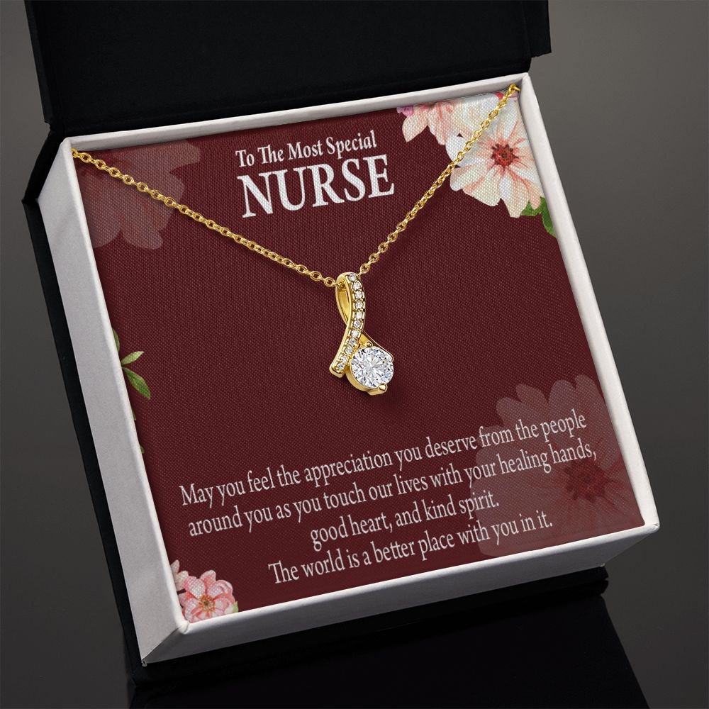 Special Nurse Alluring Ribbon Necklace-Express Your Love Gifts
