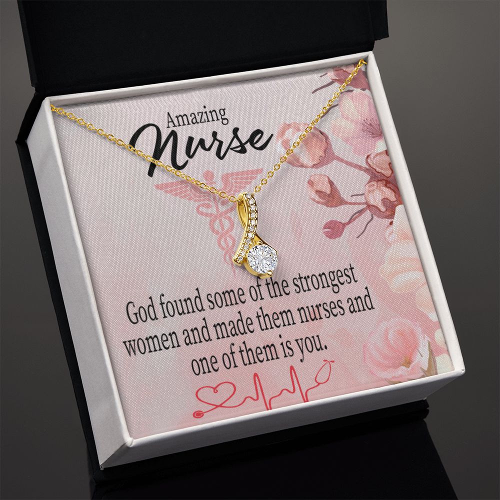 God Made Nurses Alluring Ribbon Necklace-Express Your Love Gifts