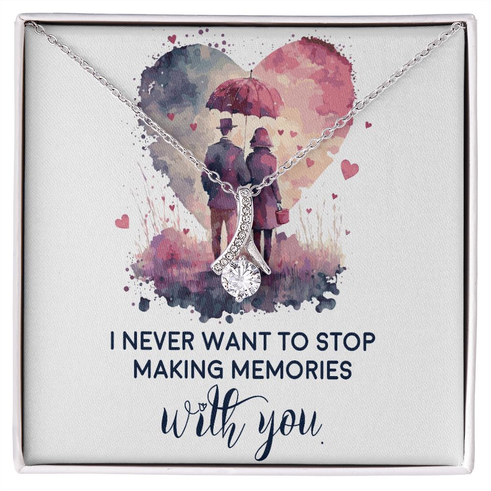 Never Stop Making Memories Alluring Ribbon Necklace-Express Your Love Gifts