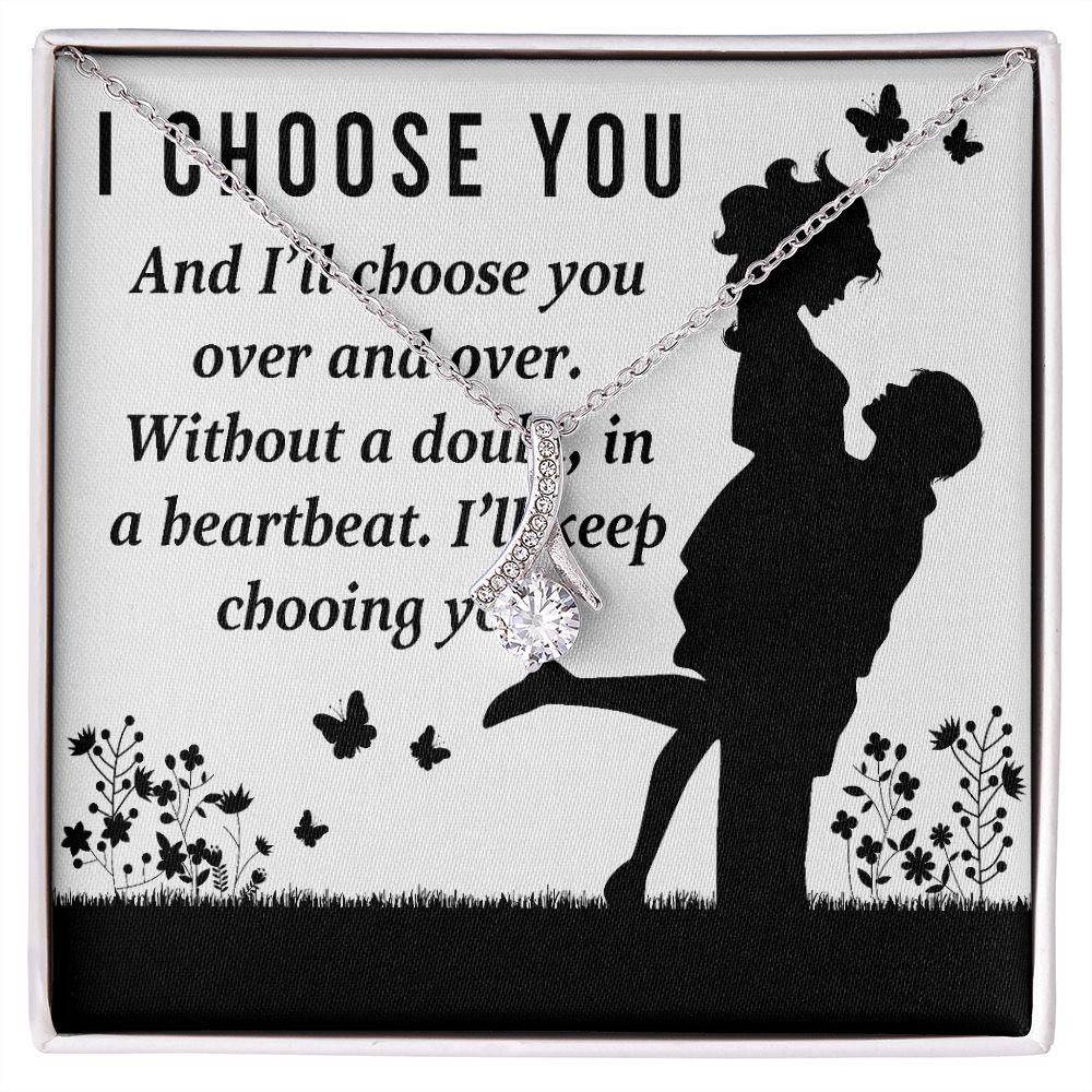 I Choose You Alluring Ribbon Necklace-Express Your Love Gifts