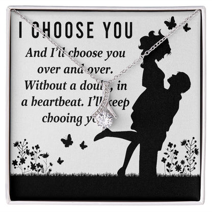 I Choose You Alluring Ribbon Necklace-Express Your Love Gifts