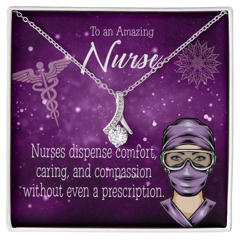 Nurse RN Caduceus Alluring Ribbon Necklace-Express Your Love Gifts