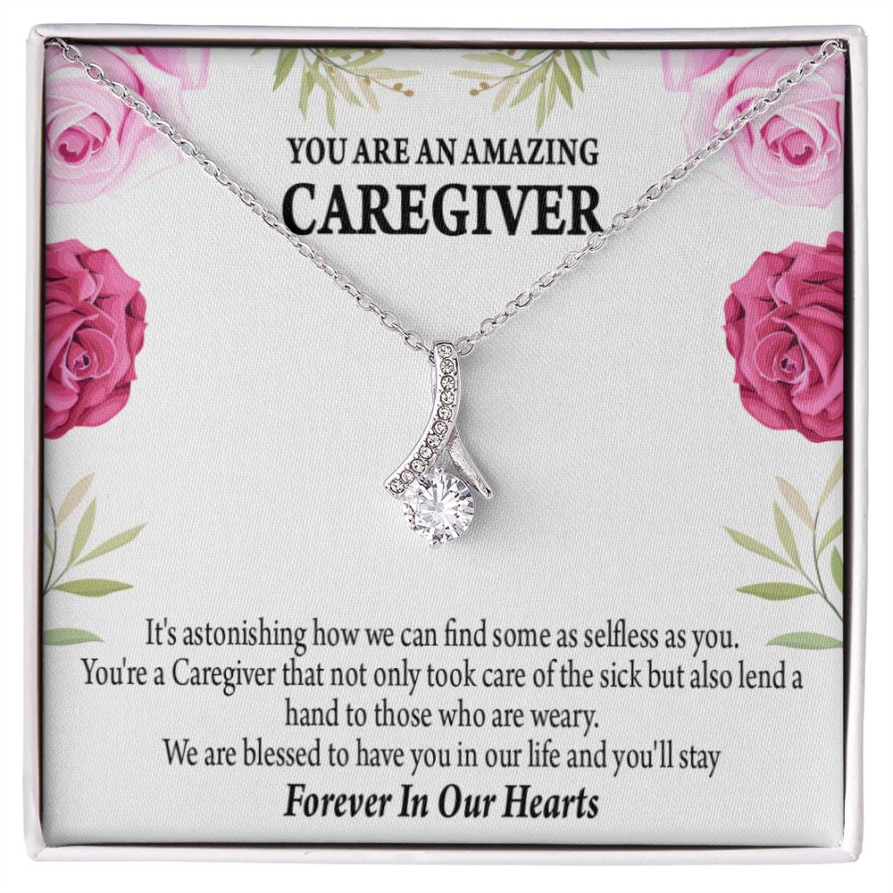Caregiver Necklace Alluring Ribbon Necklace-Express Your Love Gifts