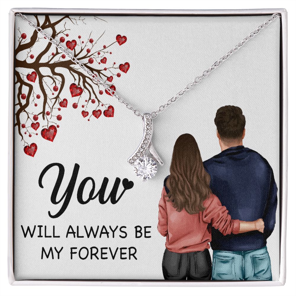 You WIll Always Be My Forever Alluring Ribbon Necklace-Express Your Love Gifts