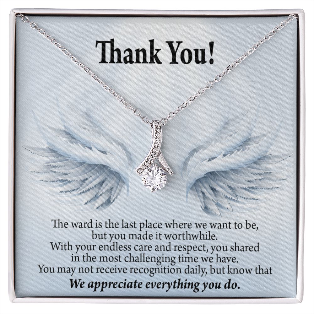 Thank You Present for Healthcare Workers Alluring Ribbon Necklace-Express Your Love Gifts