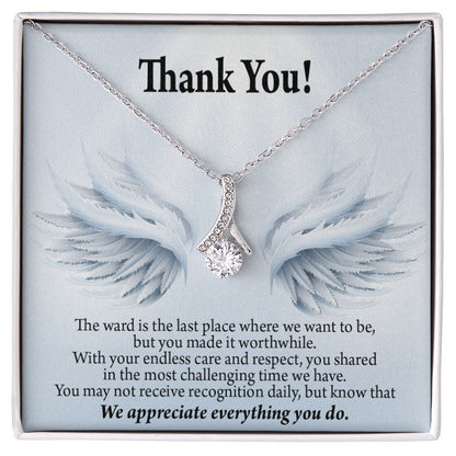 Thank You Present for Healthcare Workers Alluring Ribbon Necklace-Express Your Love Gifts