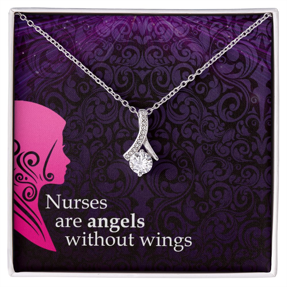 Nurses are Angels Alluring Ribbon Necklace-Express Your Love Gifts