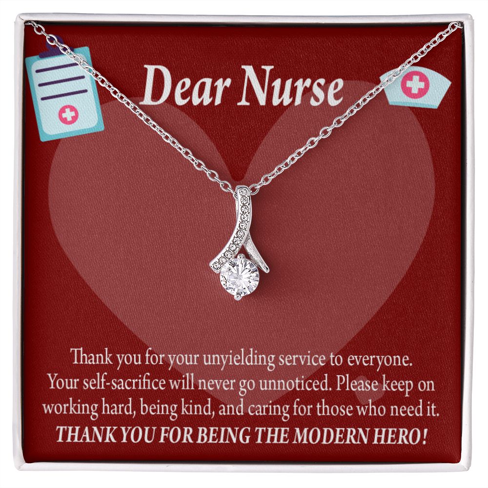 Thank You Ideas Nurses and Caregivers Alluring Ribbon Necklace-Express Your Love Gifts