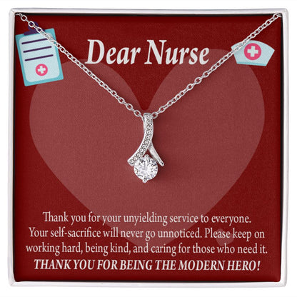 Thank You Ideas Nurses and Caregivers Alluring Ribbon Necklace-Express Your Love Gifts