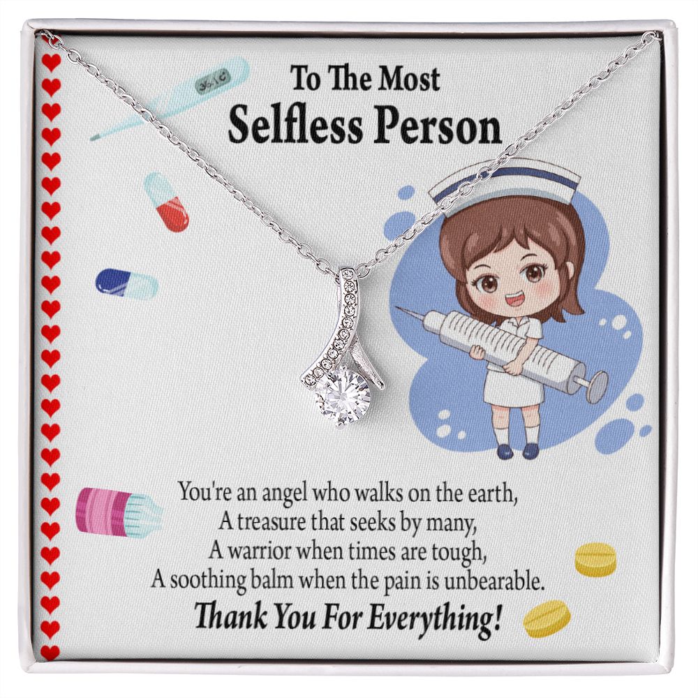 Thanks to Nurse Caregivers Alluring Ribbon Necklace-Express Your Love Gifts