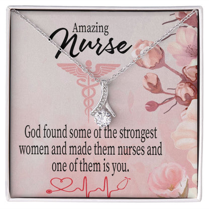 God Made Nurses Alluring Ribbon Necklace-Express Your Love Gifts