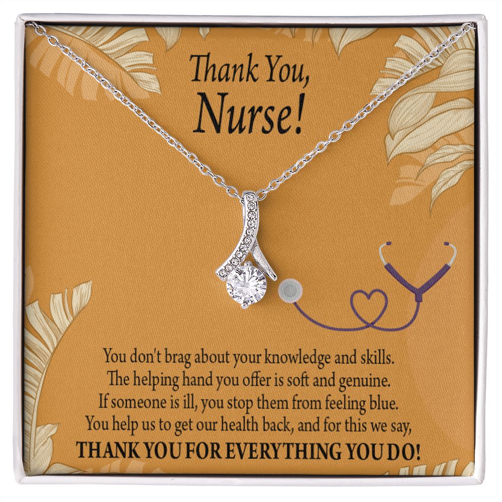Thank You Nurse Gift Alluring Ribbon Necklace-Express Your Love Gifts