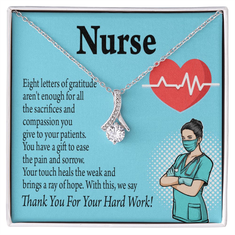 RN Nurse Gift Alluring Ribbon Necklace-Express Your Love Gifts