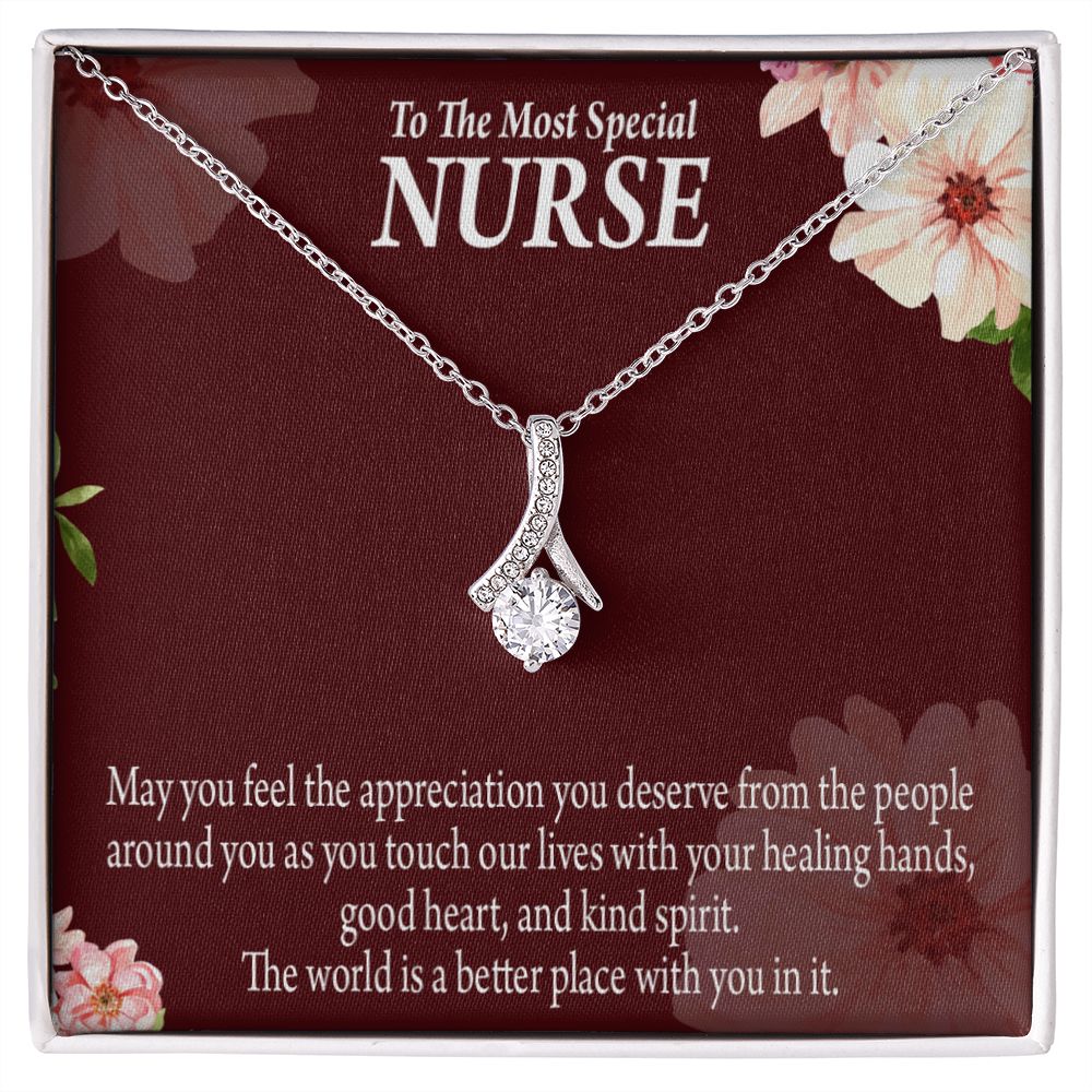 Special Nurse Alluring Ribbon Necklace-Express Your Love Gifts