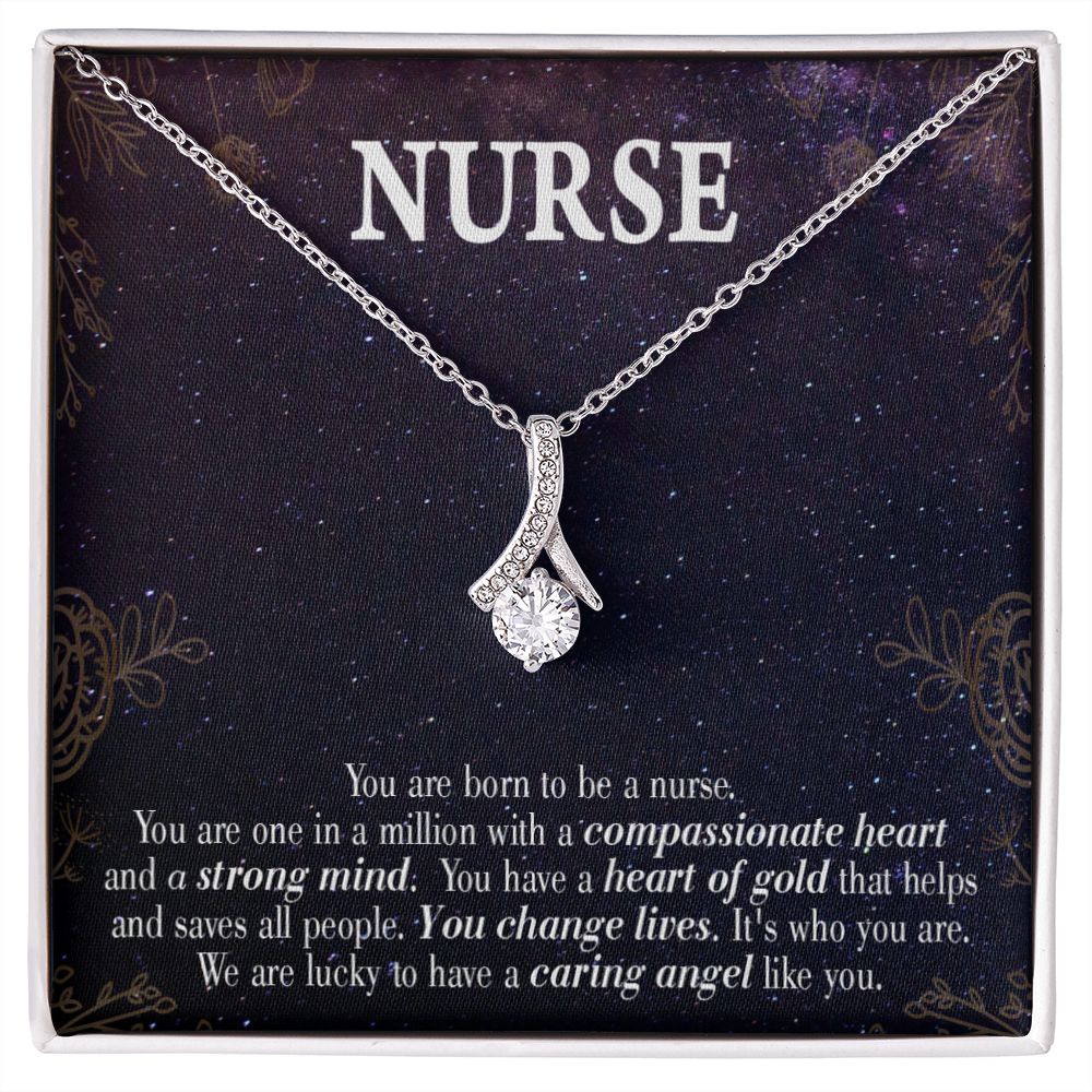 Caring Angel Nurse Alluring Ribbon Necklace-Express Your Love Gifts