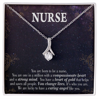 Caring Angel Nurse Alluring Ribbon Necklace-Express Your Love Gifts