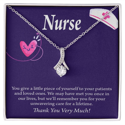 Remarkable Nurse Alluring Ribbon Necklace-Express Your Love Gifts