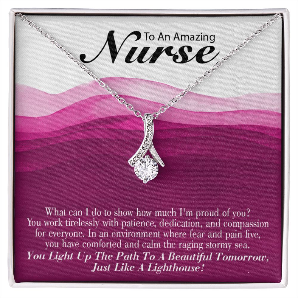 Inspirational Message for Nurse Alluring Ribbon Necklace-Express Your Love Gifts