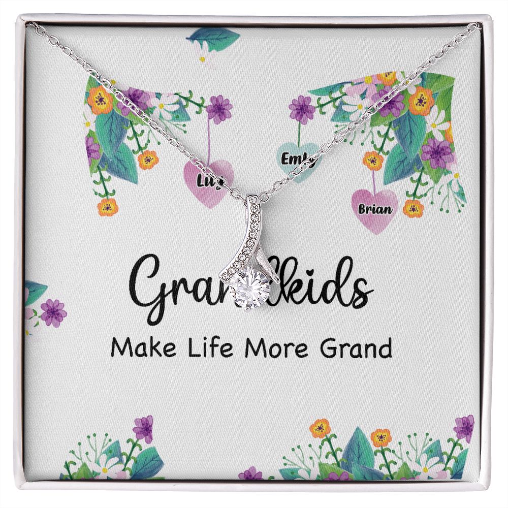 Grandkids Make Life More Grand Alluring Ribbon Necklace-Express Your Love Gifts