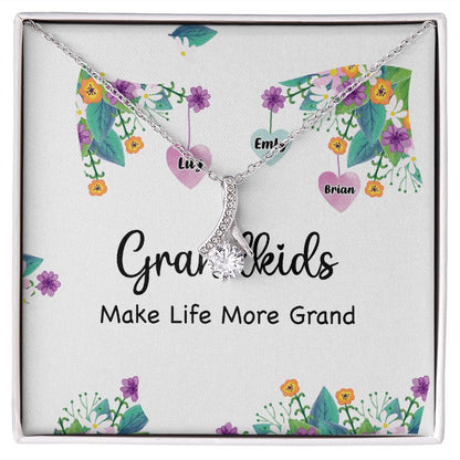 Grandkids Make Life More Grand Alluring Ribbon Necklace-Express Your Love Gifts