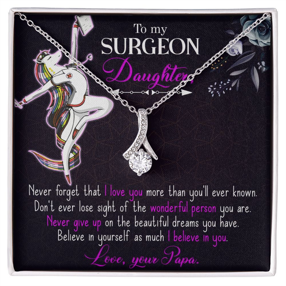 To my Surgeon Daughter Alluring Ribbon Necklace-Express Your Love Gifts