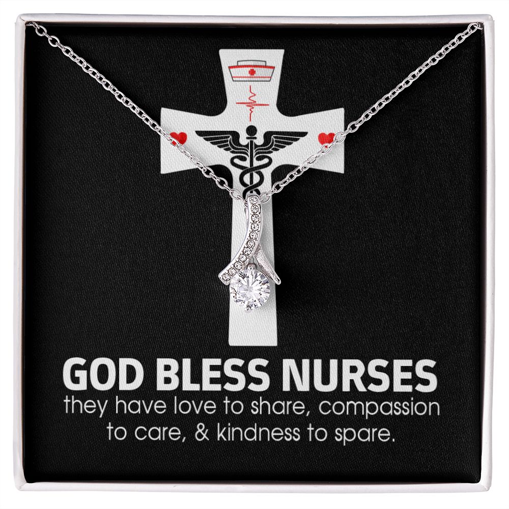 God Bless Nurses Alluring Ribbon Necklace-Express Your Love Gifts