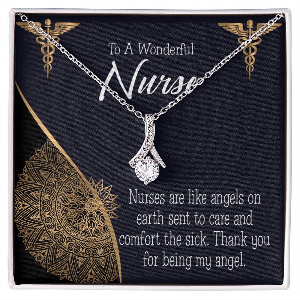 Nurses are Like Angels Alluring Ribbon Necklace-Express Your Love Gifts