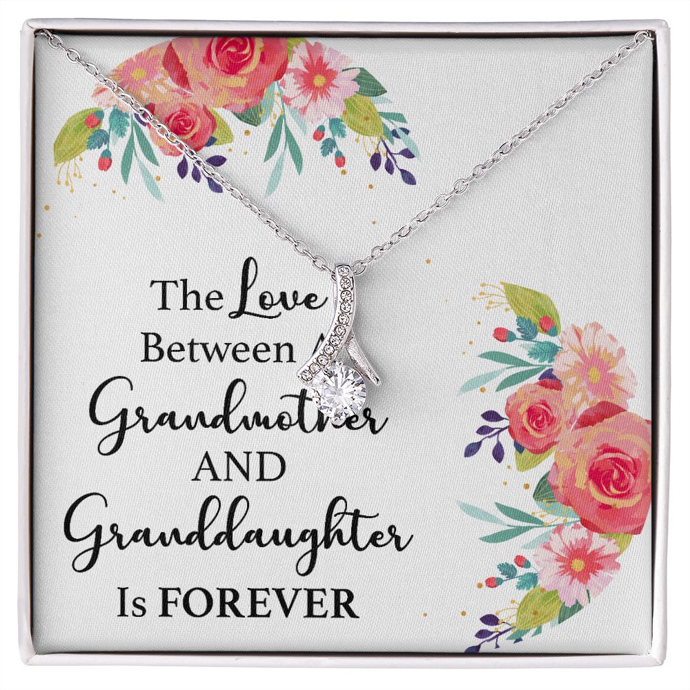 The Love Between a Grandmother and Granddaughter Alluring Ribbon Necklace-Express Your Love Gifts