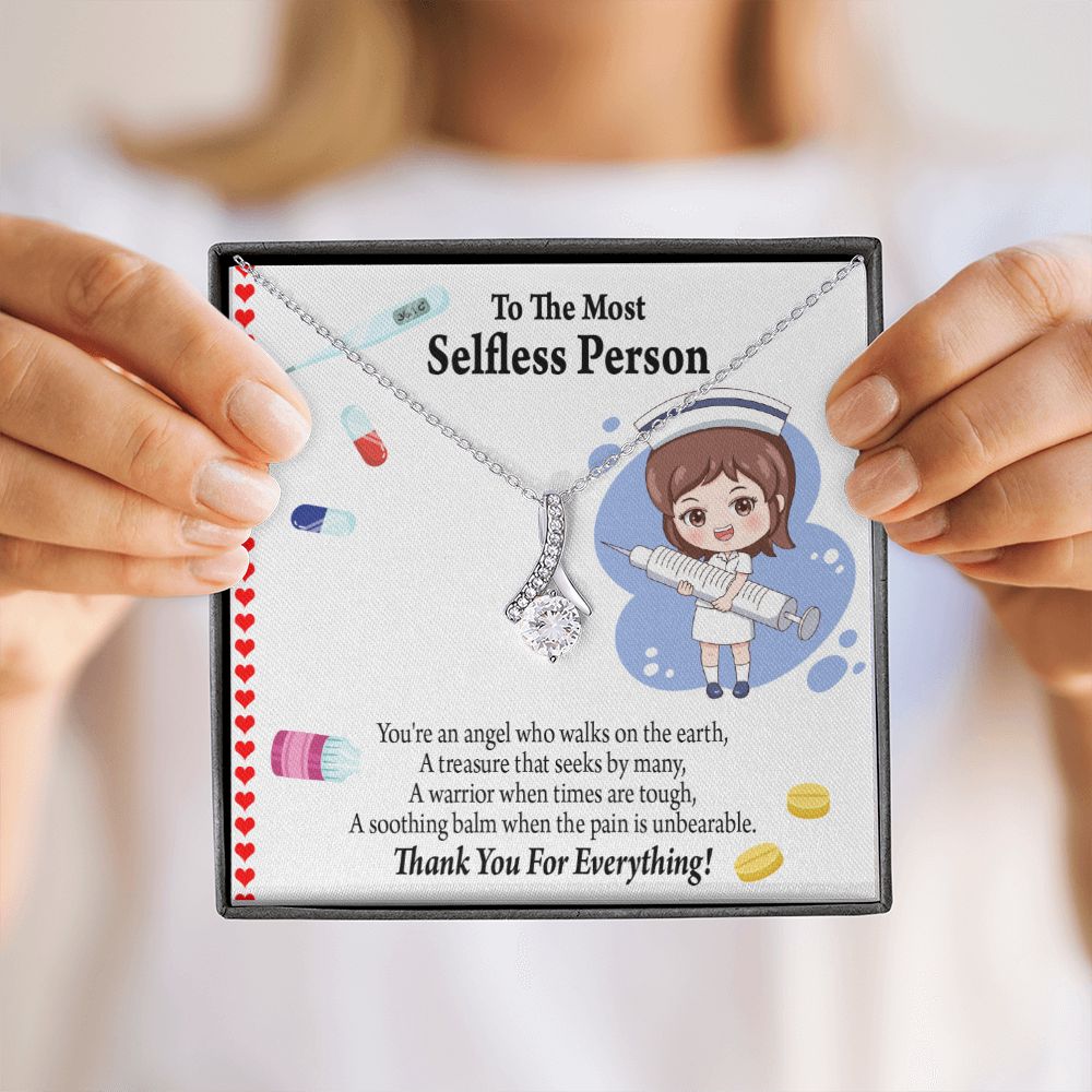 Thanks to Nurse Caregivers Alluring Ribbon Necklace-Express Your Love Gifts