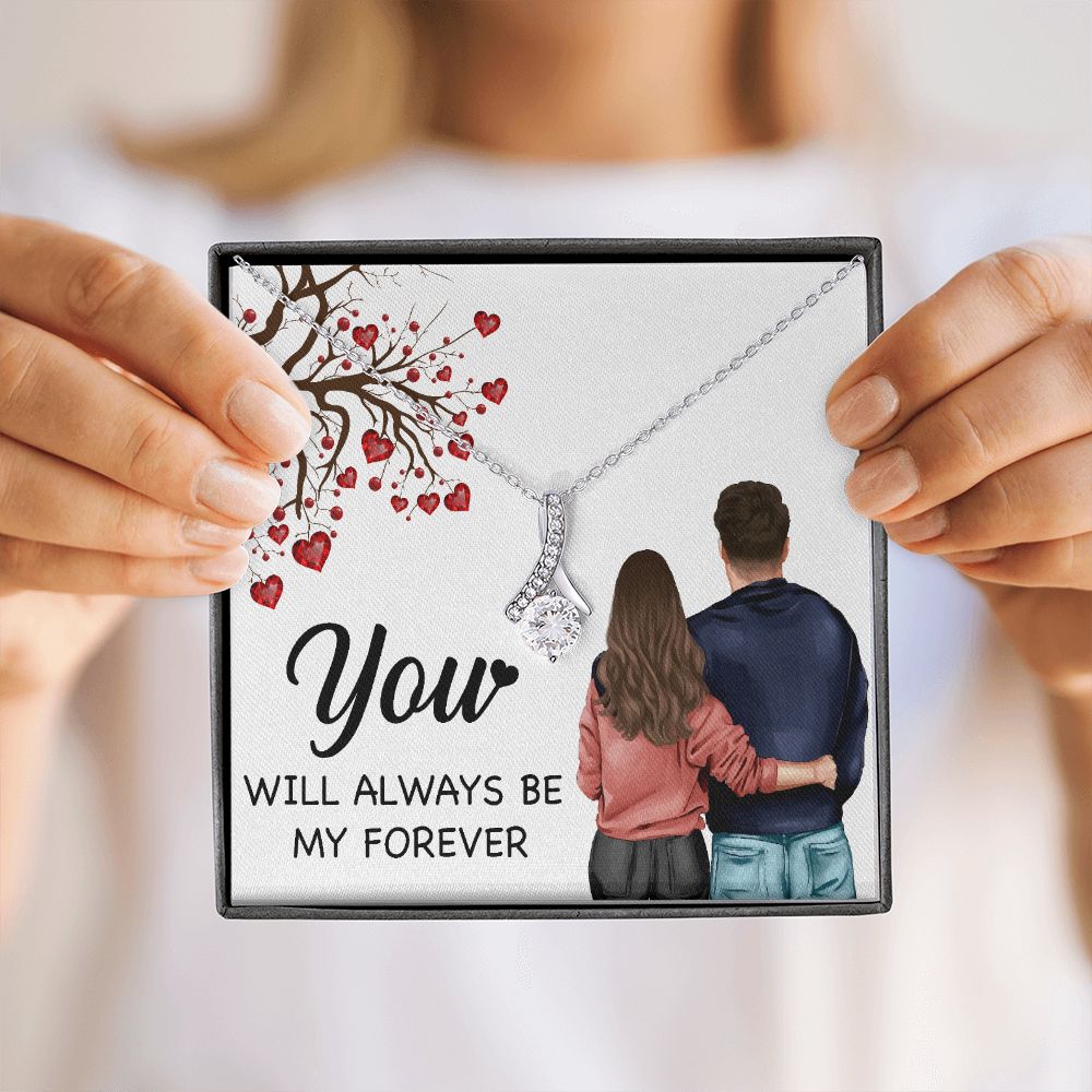 You WIll Always Be My Forever Alluring Ribbon Necklace-Express Your Love Gifts