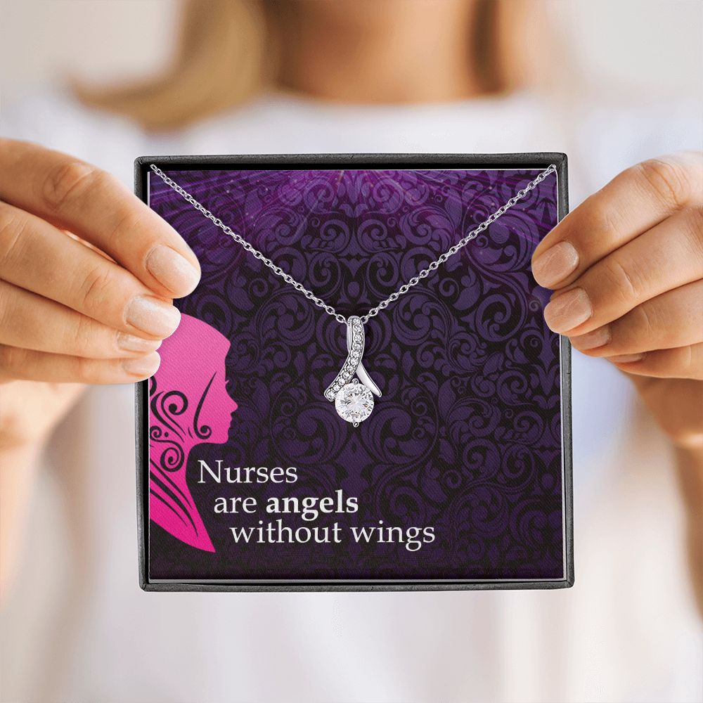 Nurses are Angels Alluring Ribbon Necklace-Express Your Love Gifts