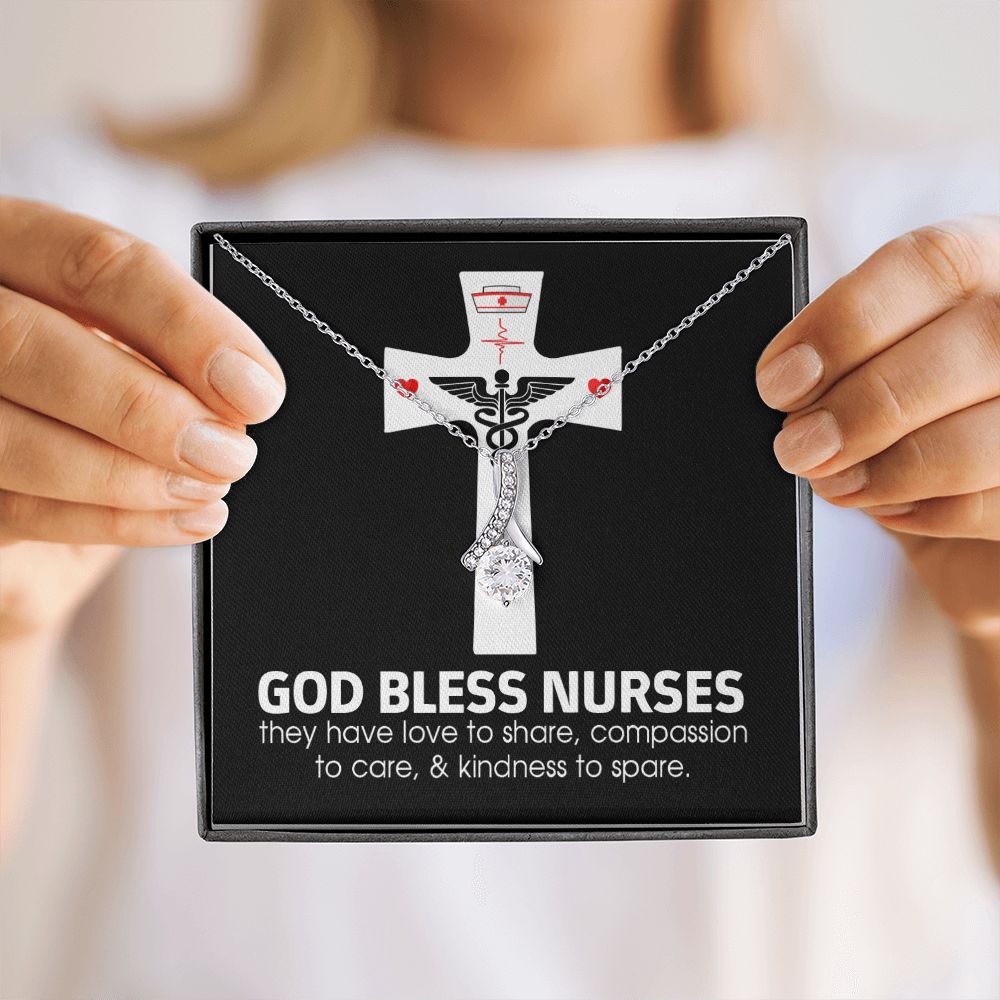 God Bless Nurses Alluring Ribbon Necklace-Express Your Love Gifts
