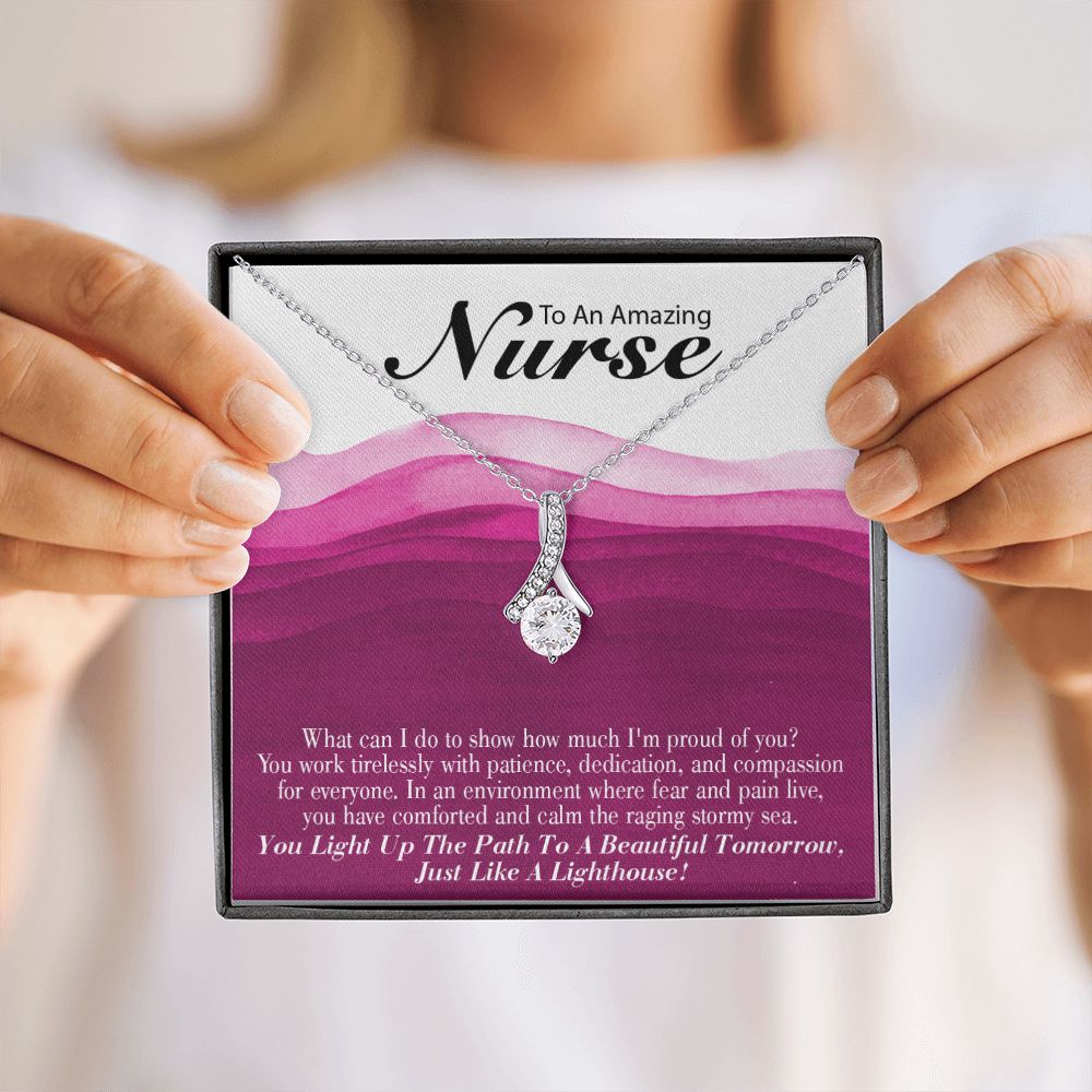 Inspirational Message for Nurse Alluring Ribbon Necklace-Express Your Love Gifts