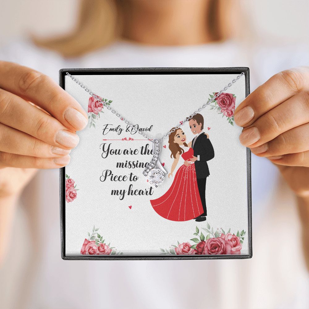 You Are The Missing Piece to My Heart Alluring Ribbon Necklace-Express Your Love Gifts