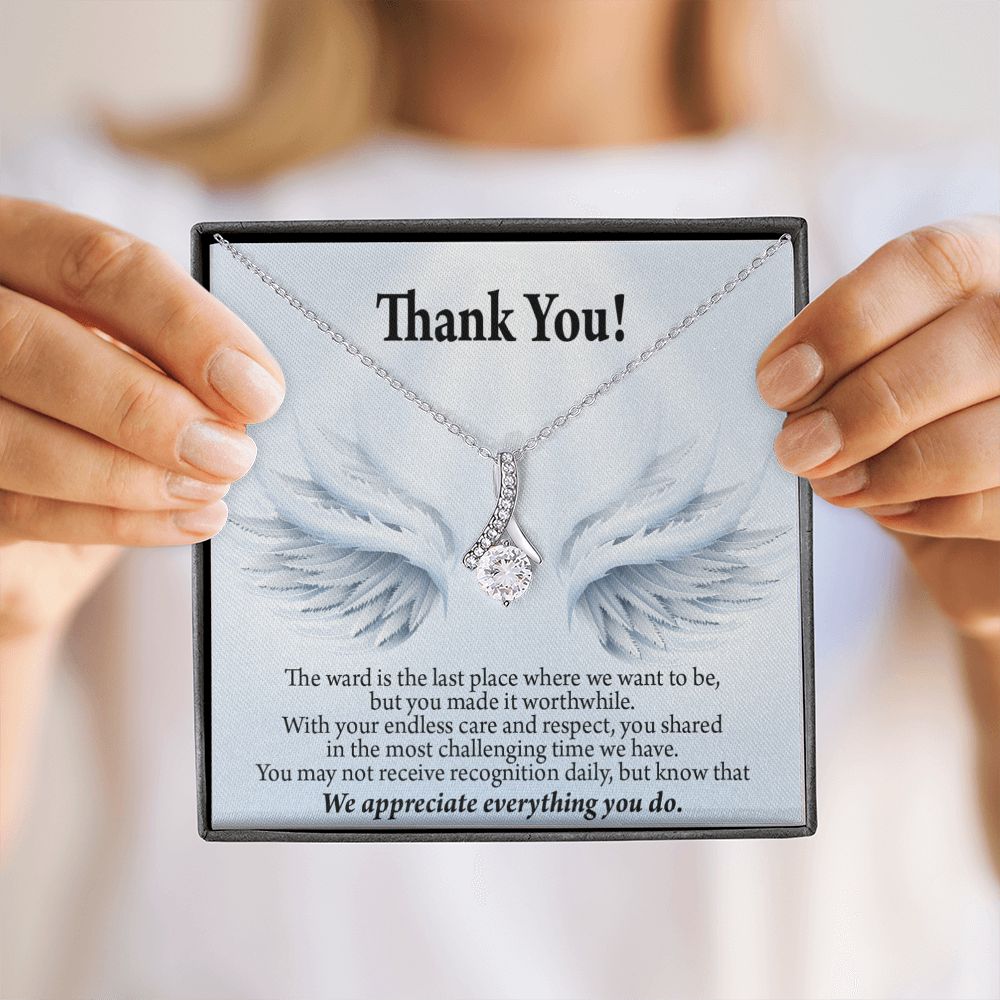 Thank You Present for Healthcare Workers Alluring Ribbon Necklace-Express Your Love Gifts