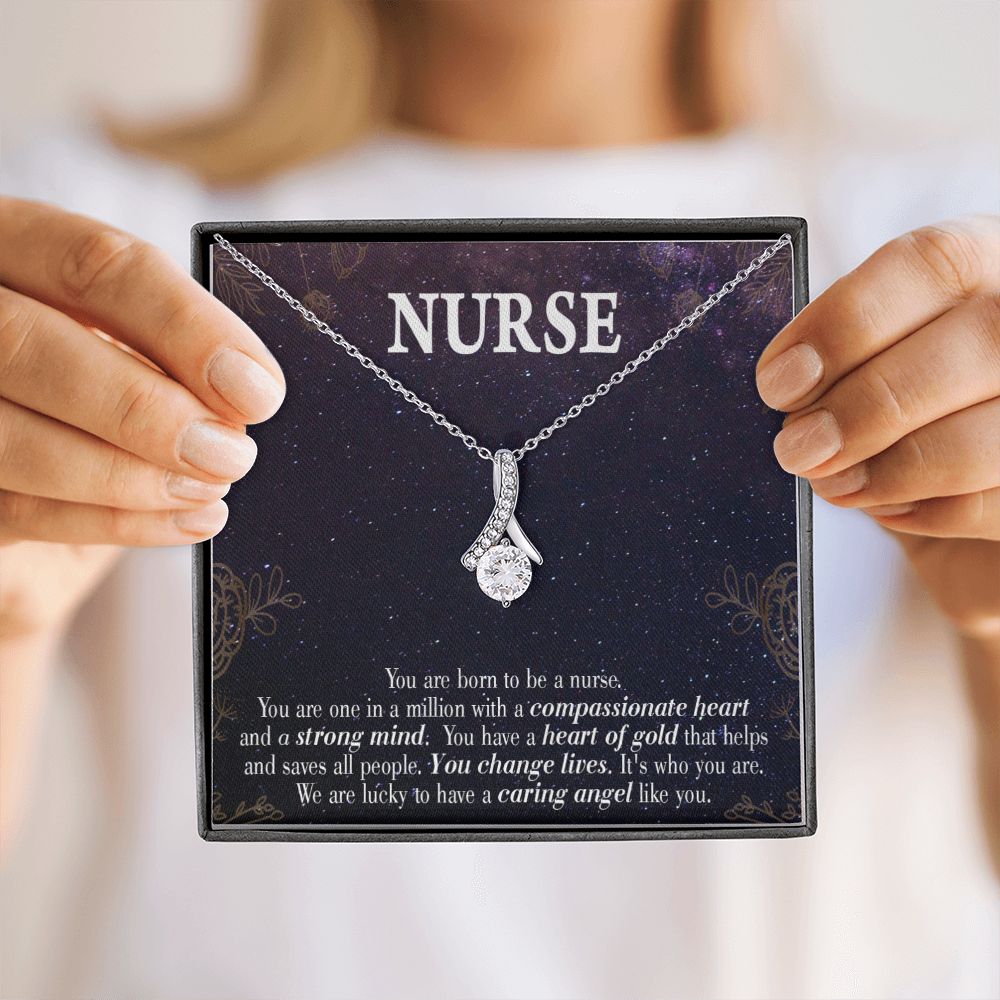 Caring Angel Nurse Alluring Ribbon Necklace-Express Your Love Gifts