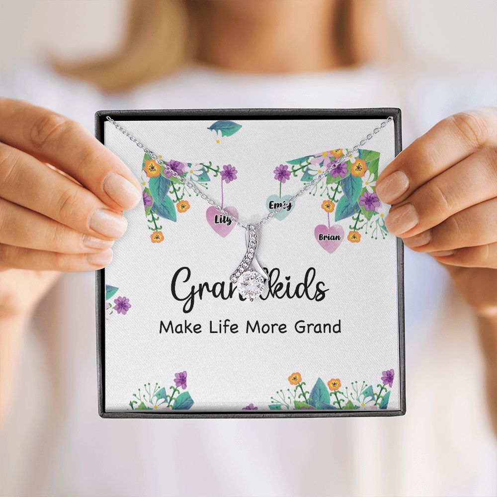Grandkids Make Life More Grand Alluring Ribbon Necklace-Express Your Love Gifts