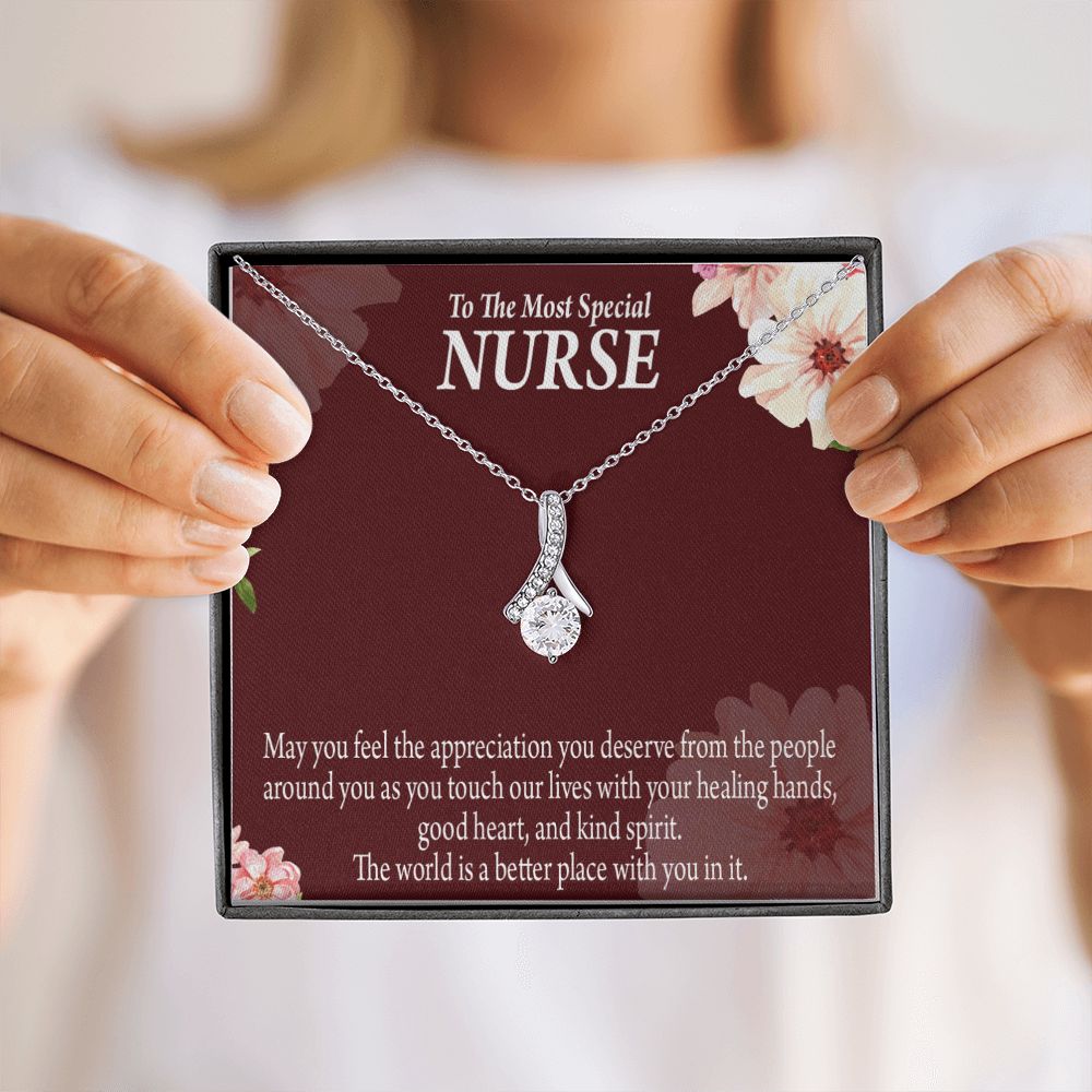 Special Nurse Alluring Ribbon Necklace-Express Your Love Gifts