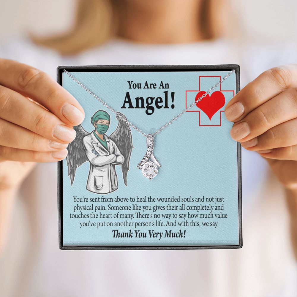 You Are an Angel Nurse Alluring Ribbon Necklace-Express Your Love Gifts