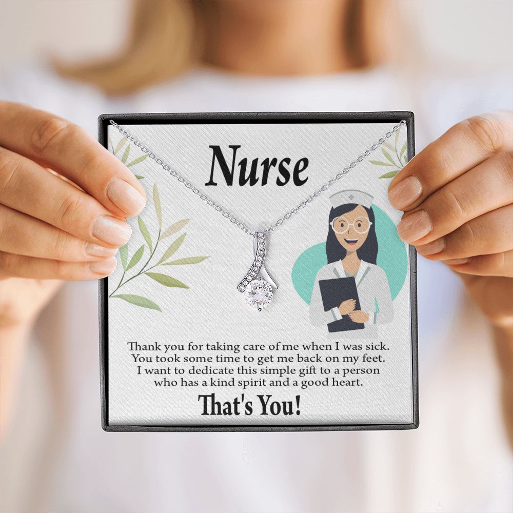 Simple Thank You Nurse Alluring Ribbon Necklace-Express Your Love Gifts