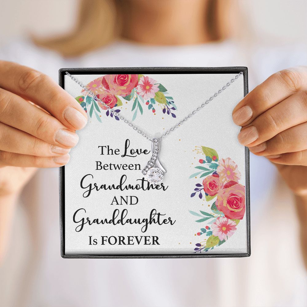 The Love Between a Grandmother and Granddaughter Alluring Ribbon Necklace-Express Your Love Gifts